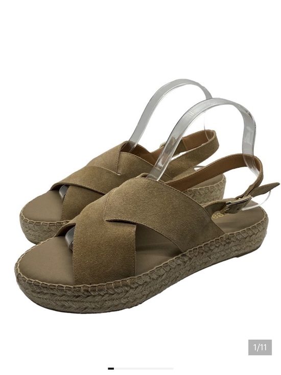 Paseart Shoes - Paseart Suede Leather Cross Strap Espadrille Slingback Sandals 39